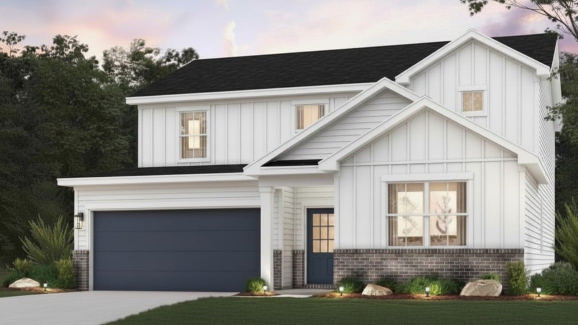 A house with a garage.