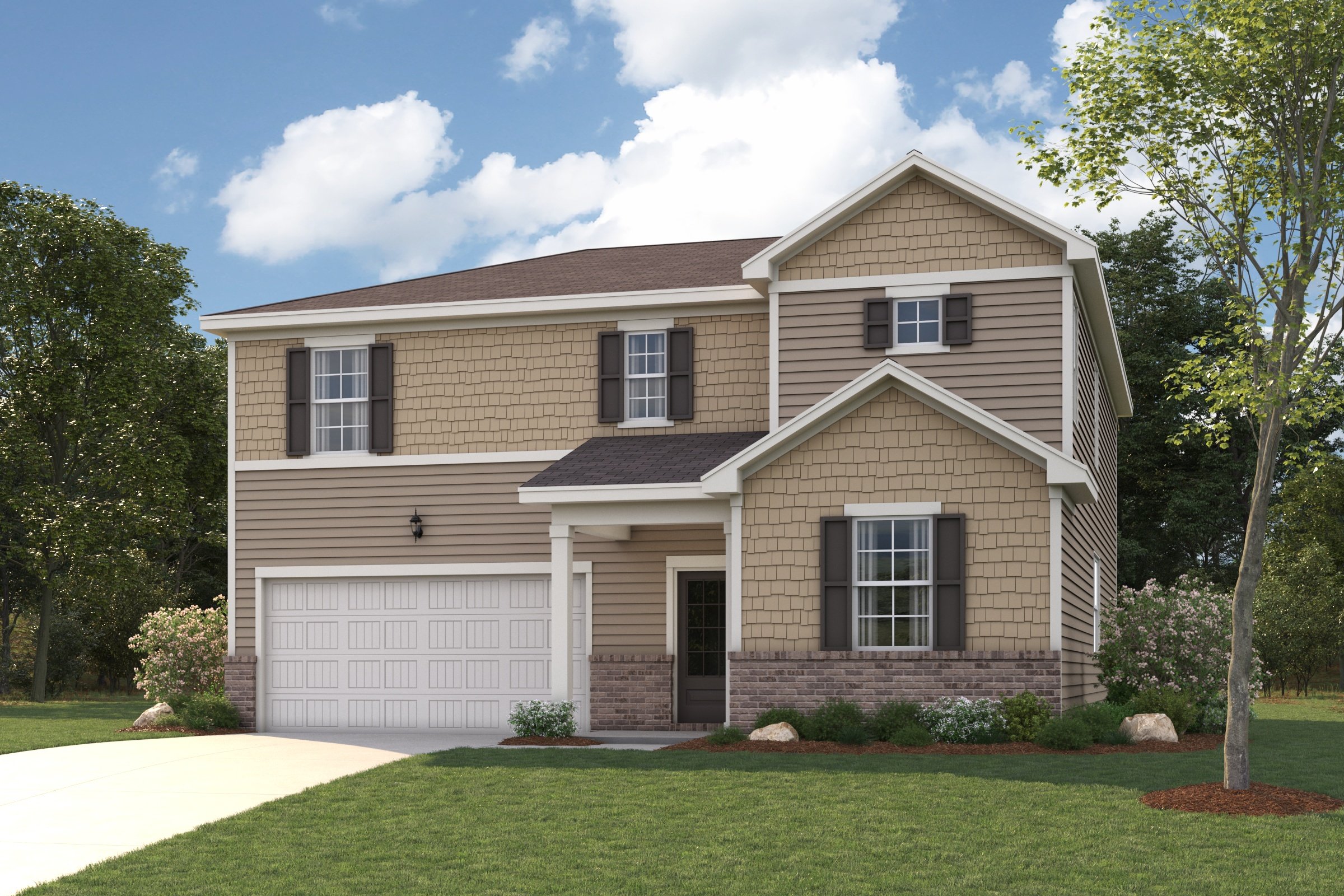 A house with a garage.