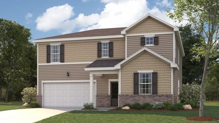 A house with a garage.