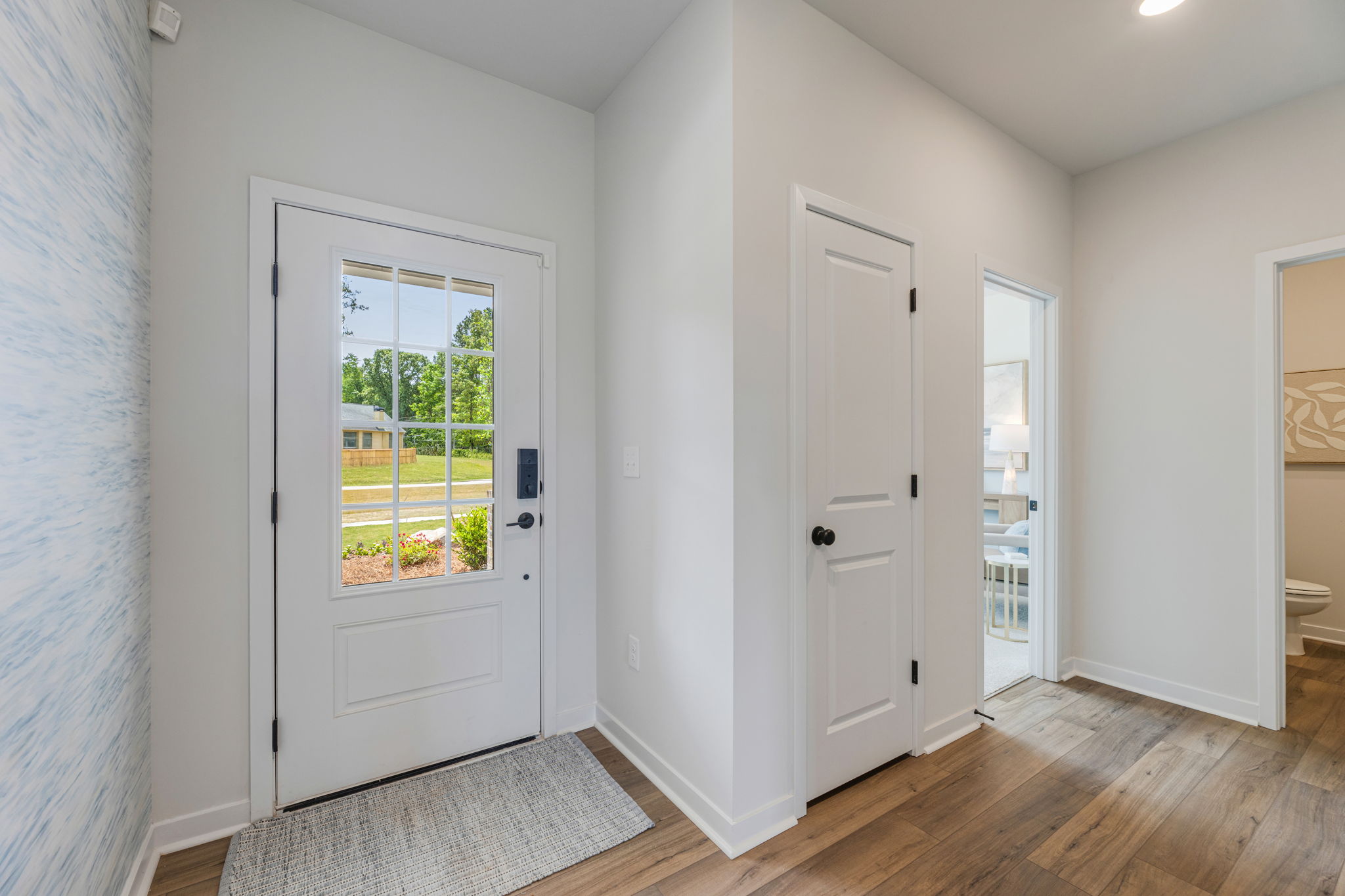 A room with white doors.