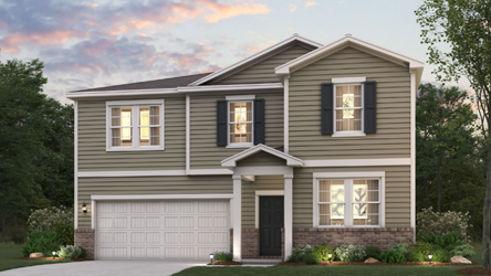 A house with a garage.