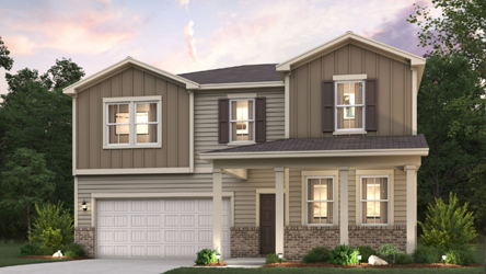 A house with a garage.