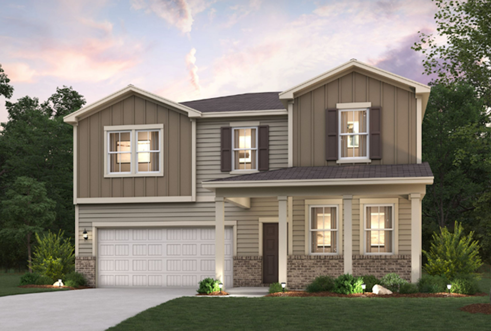 A house with a garage.