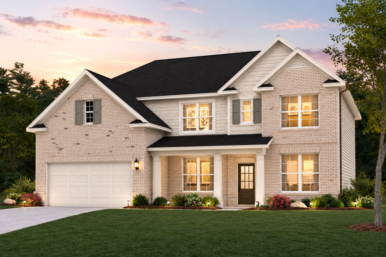 A house with a large front yard.