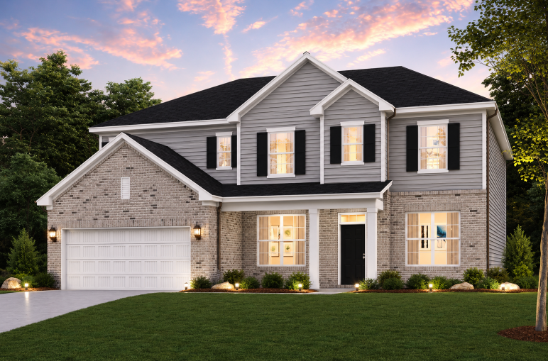 A house with a garage.