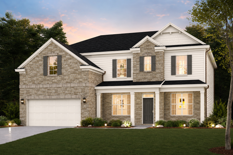 A house with a garage.