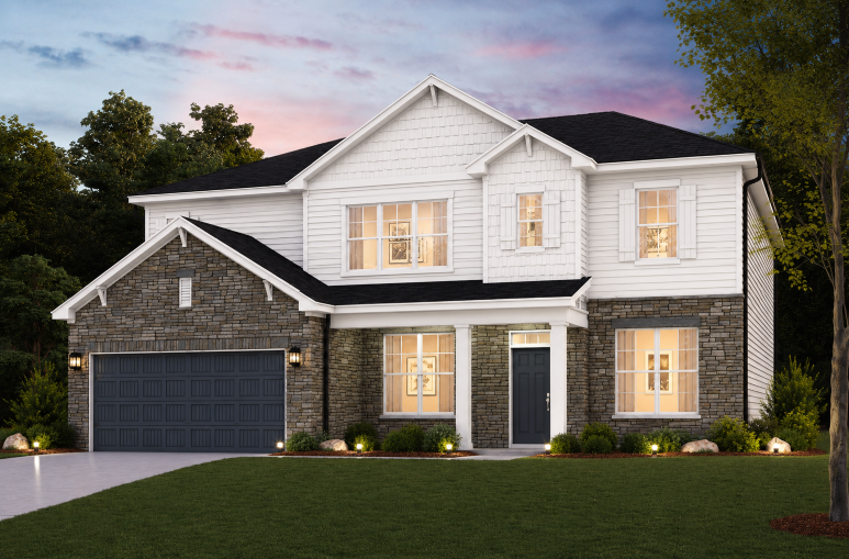 A house with a garage.