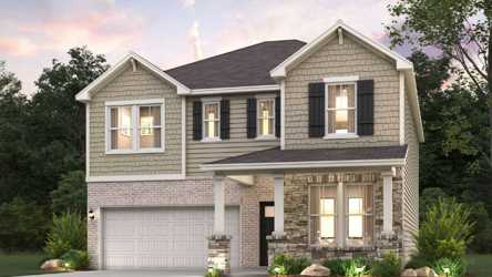 A house with a garage.