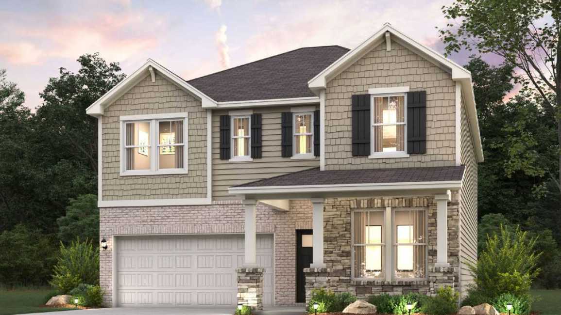 A house with a garage.