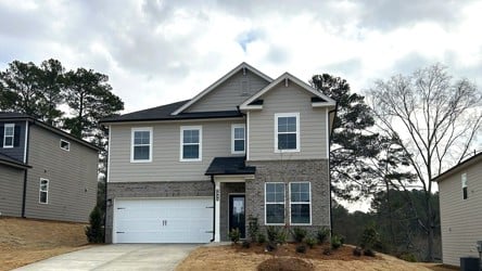 A house with a garage.