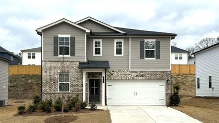 A house with a garage.