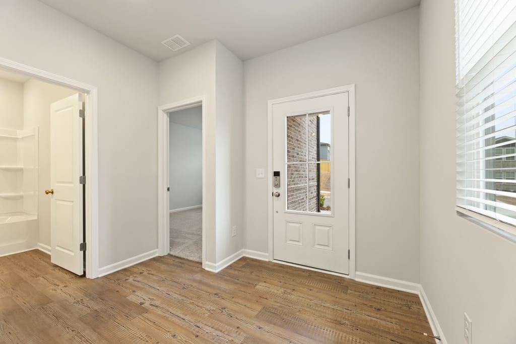 A room with white doors.