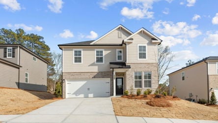 A house with a garage.