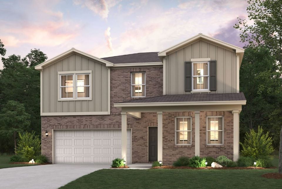 A house with a garage.