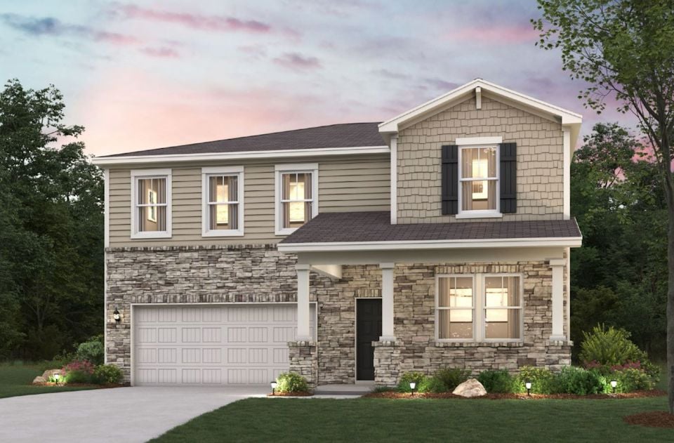A house with a garage.