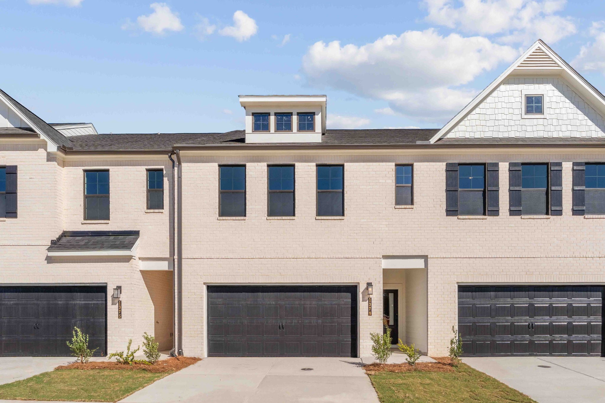 A building with a garage.