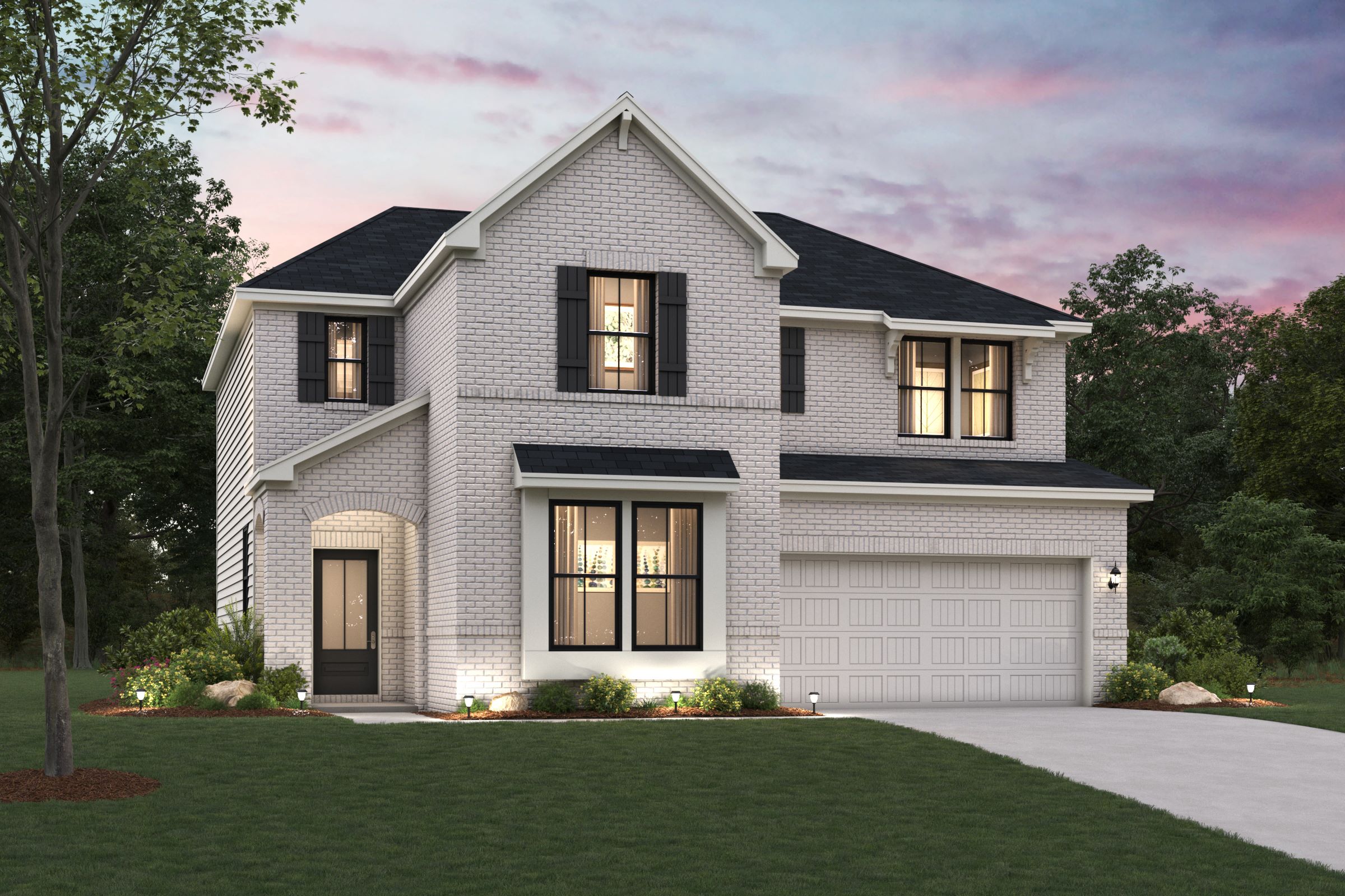 A house with a driveway.