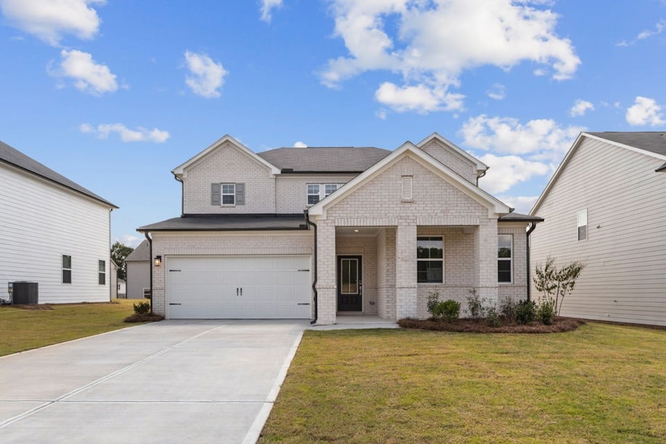 A house with a garage.