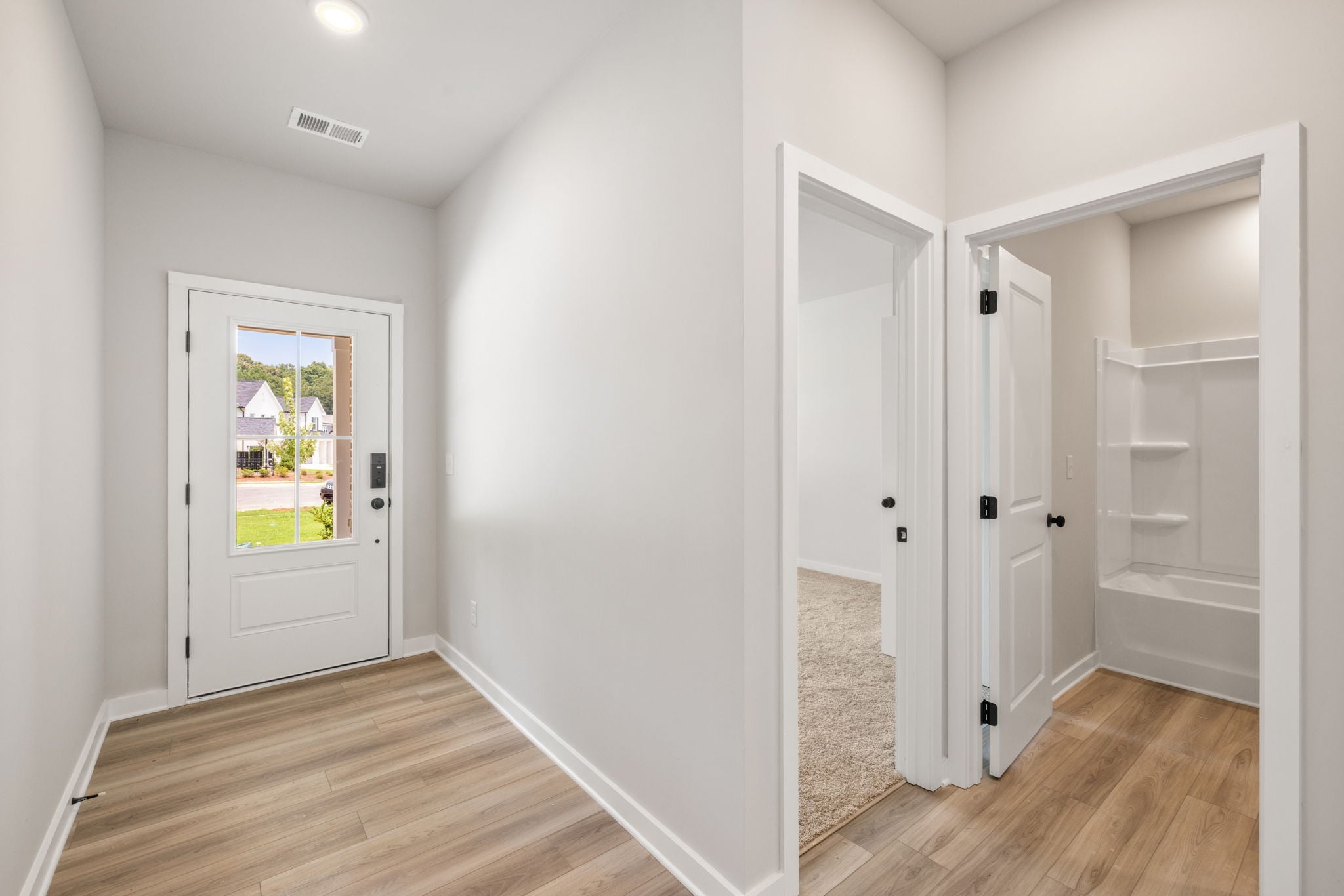 A room with white doors.