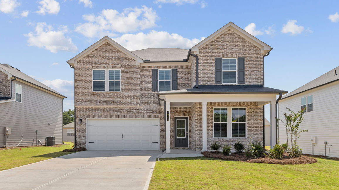 A house with a driveway.