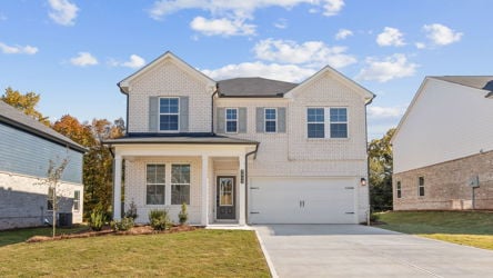 A house with a garage.