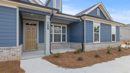 A house with a front yard.