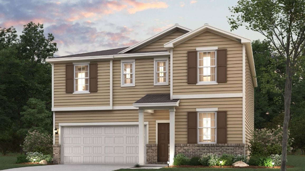 A house with a garage.