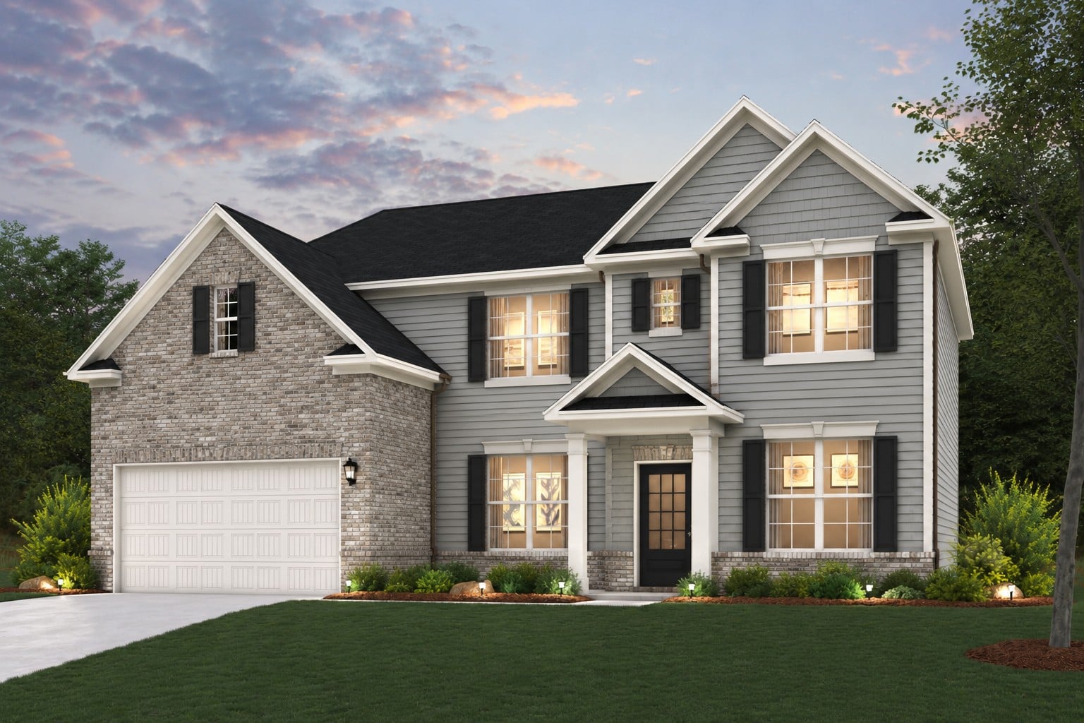 A house with a large front yard.
