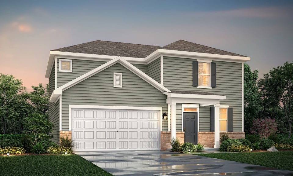 A house with a garage.