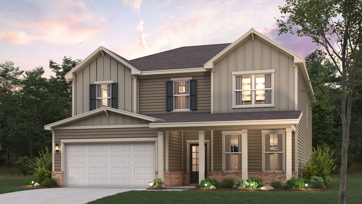 A house with a garage.