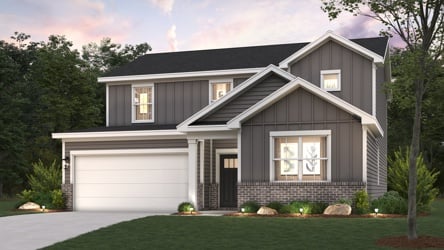 A house with a large front yard.