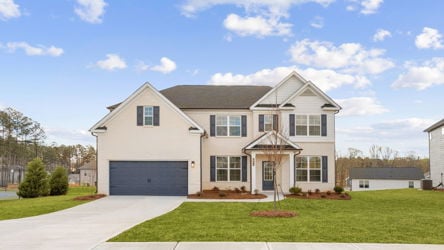A house with a garage.