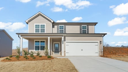 A house with a garage.