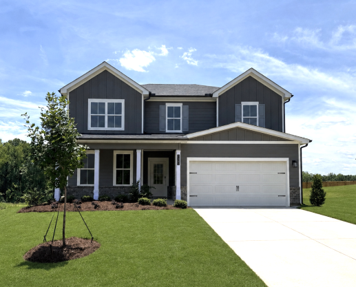 A house with a garage.