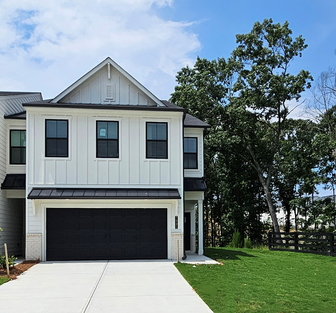 A house with a garage.