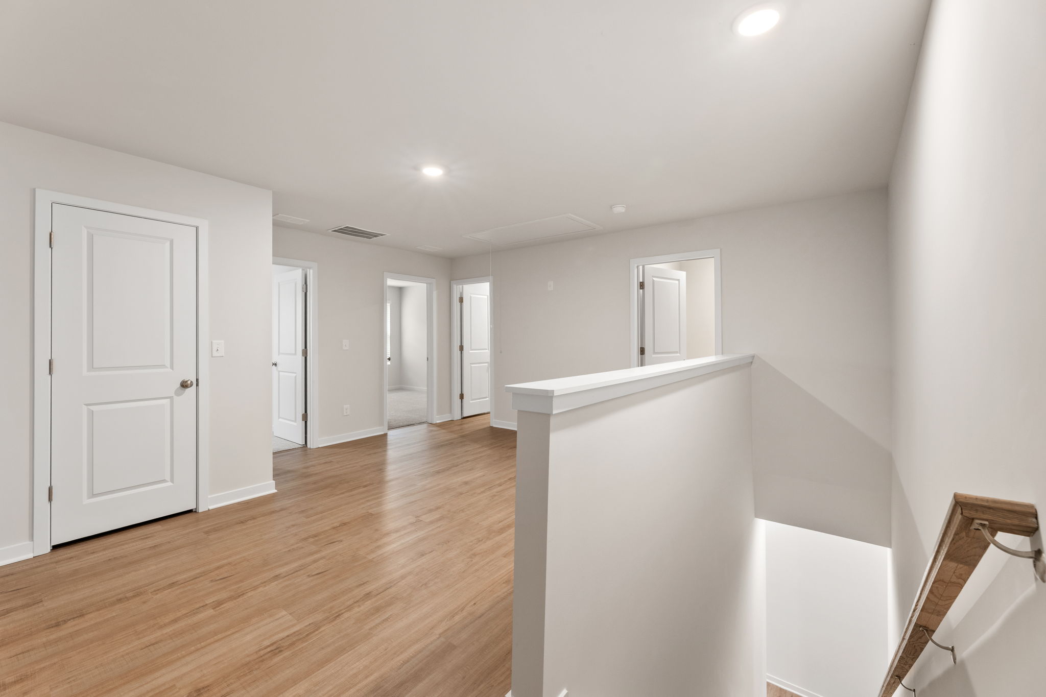 A room with white doors.