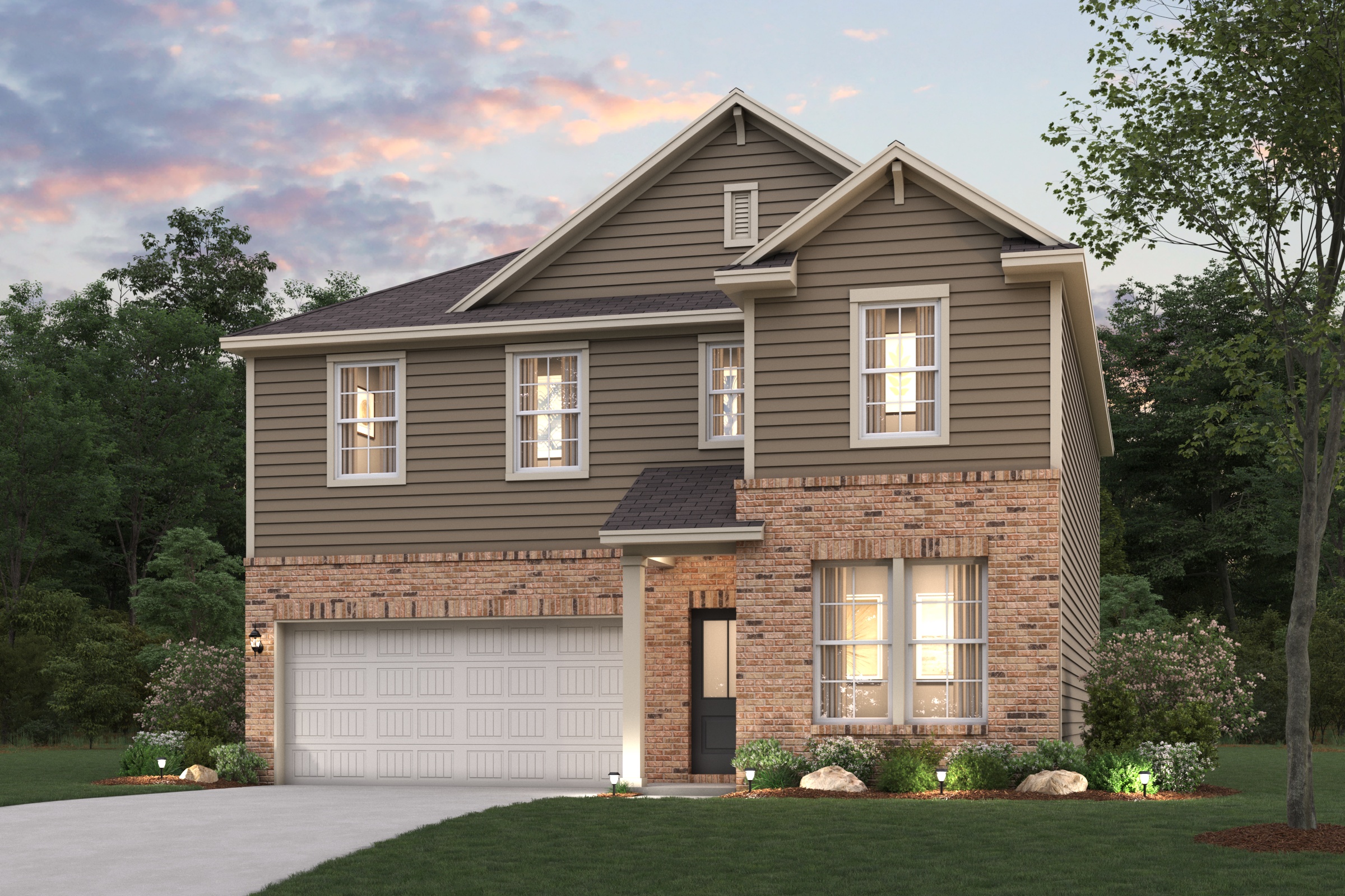 A house with a garage.