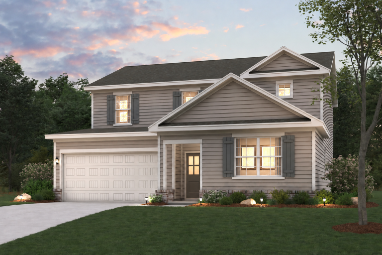 A house with a garage.