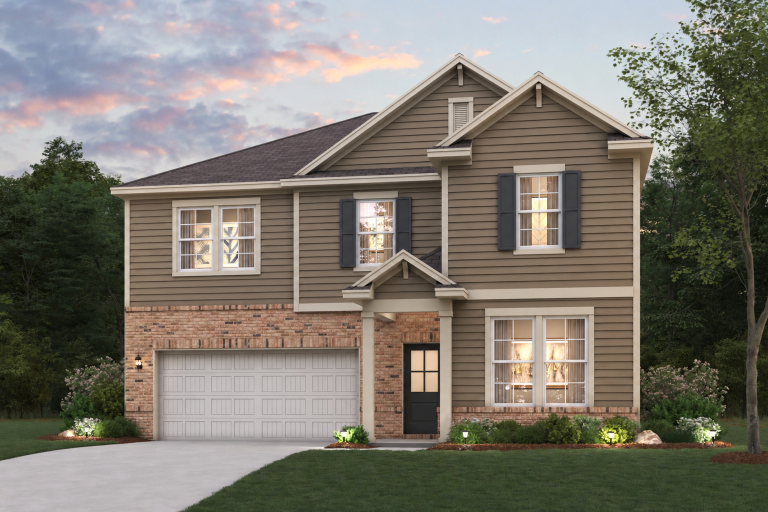 A house with a garage.