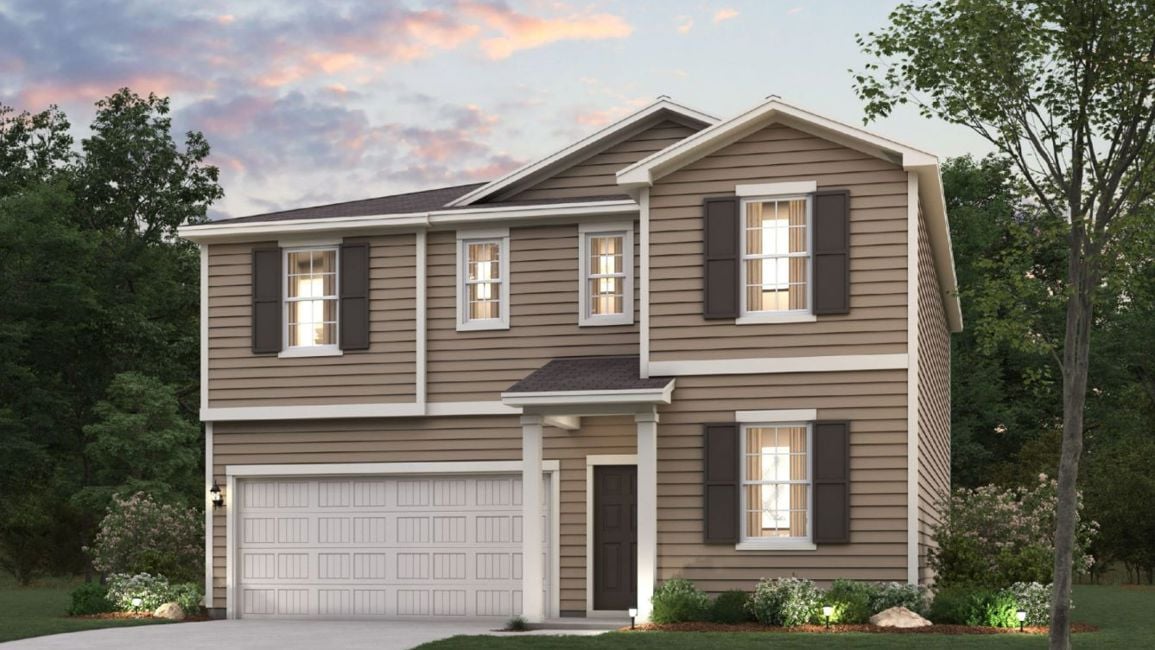 A house with a garage.