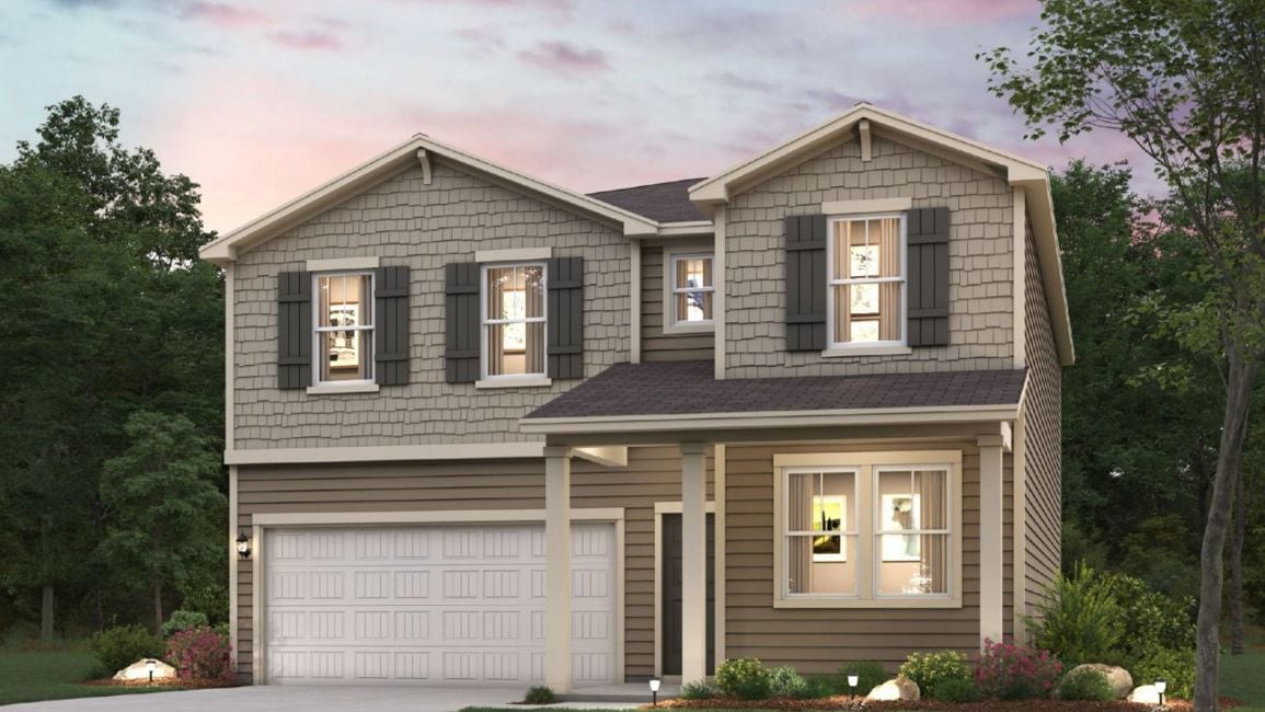 A house with a garage.
