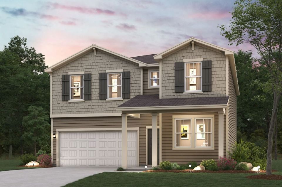 A house with a garage.