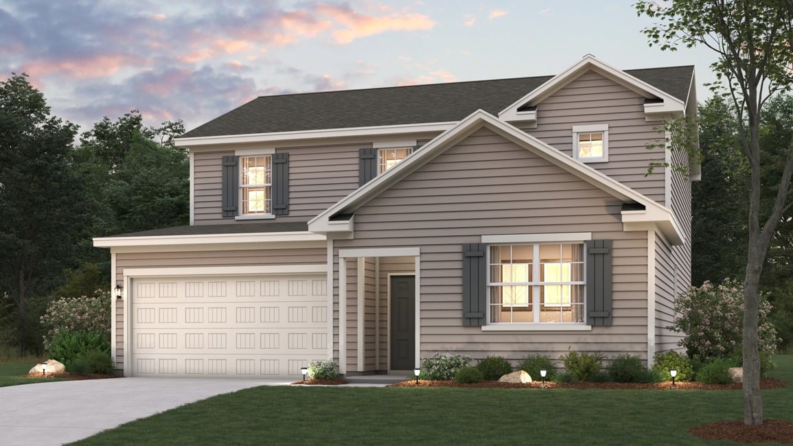 A house with a garage.
