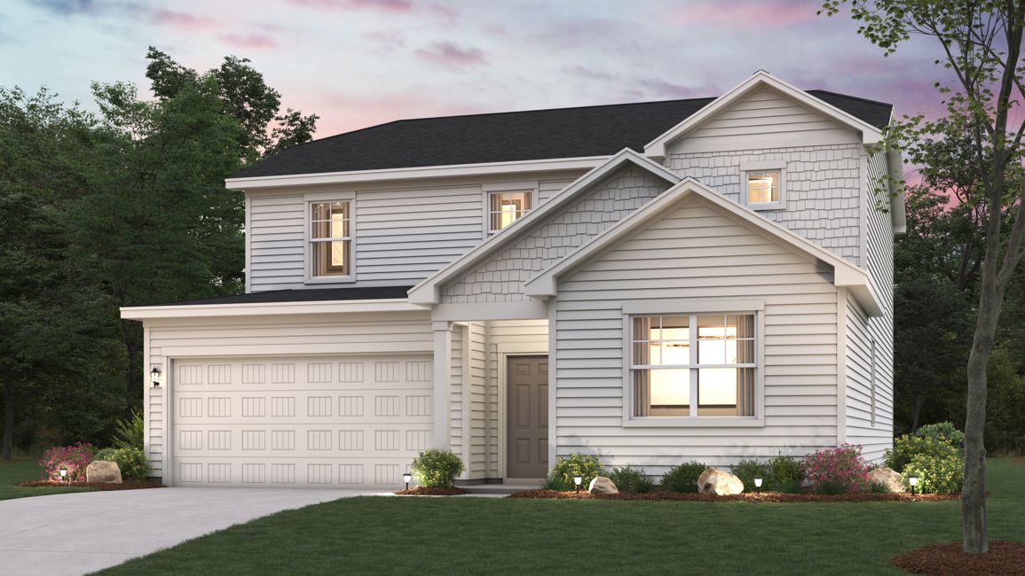 A house with a garage.