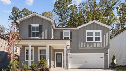 A house with a garage.