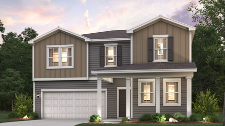 A house with a garage.