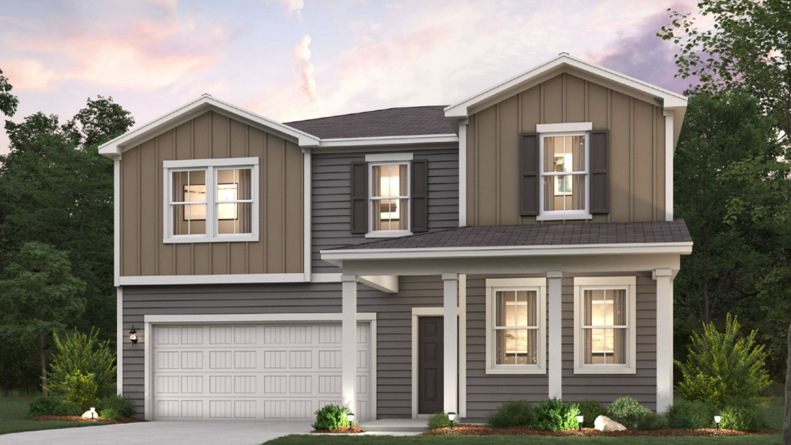 A house with a garage.