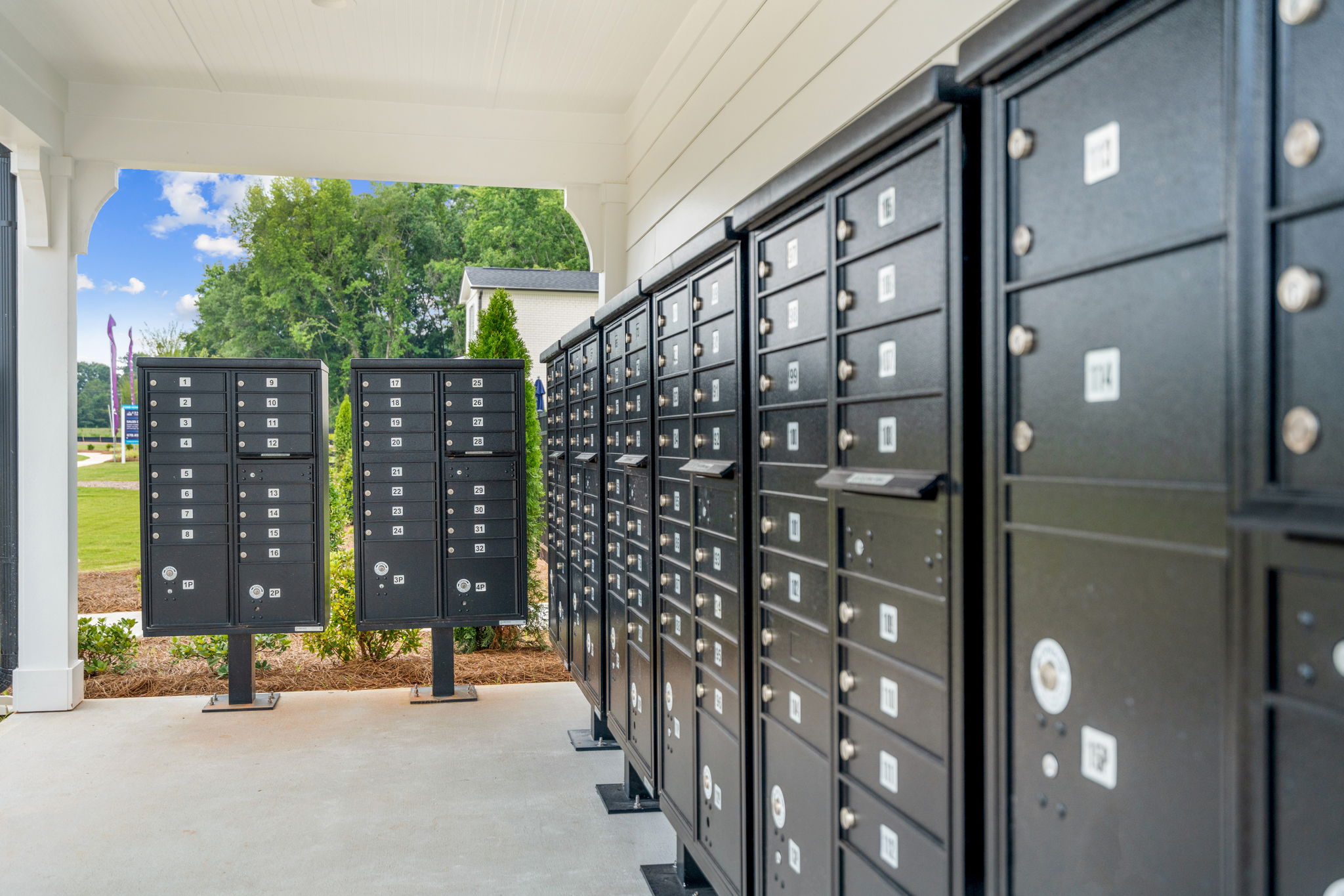 A row of black computer servers.
