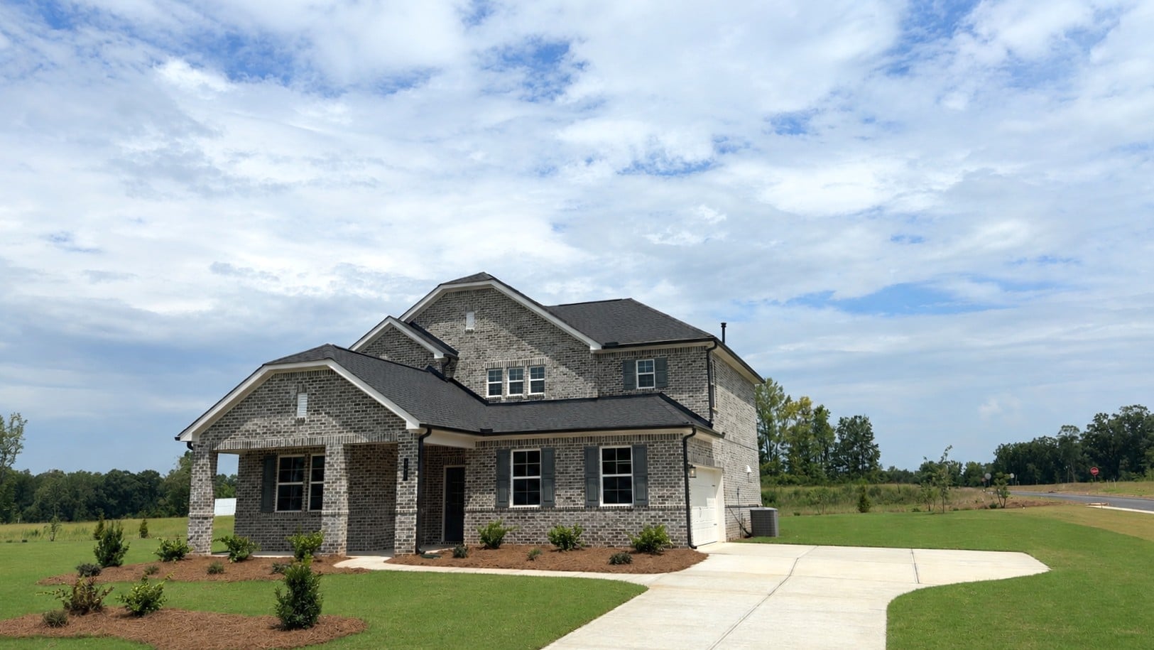 A house with a driveway.