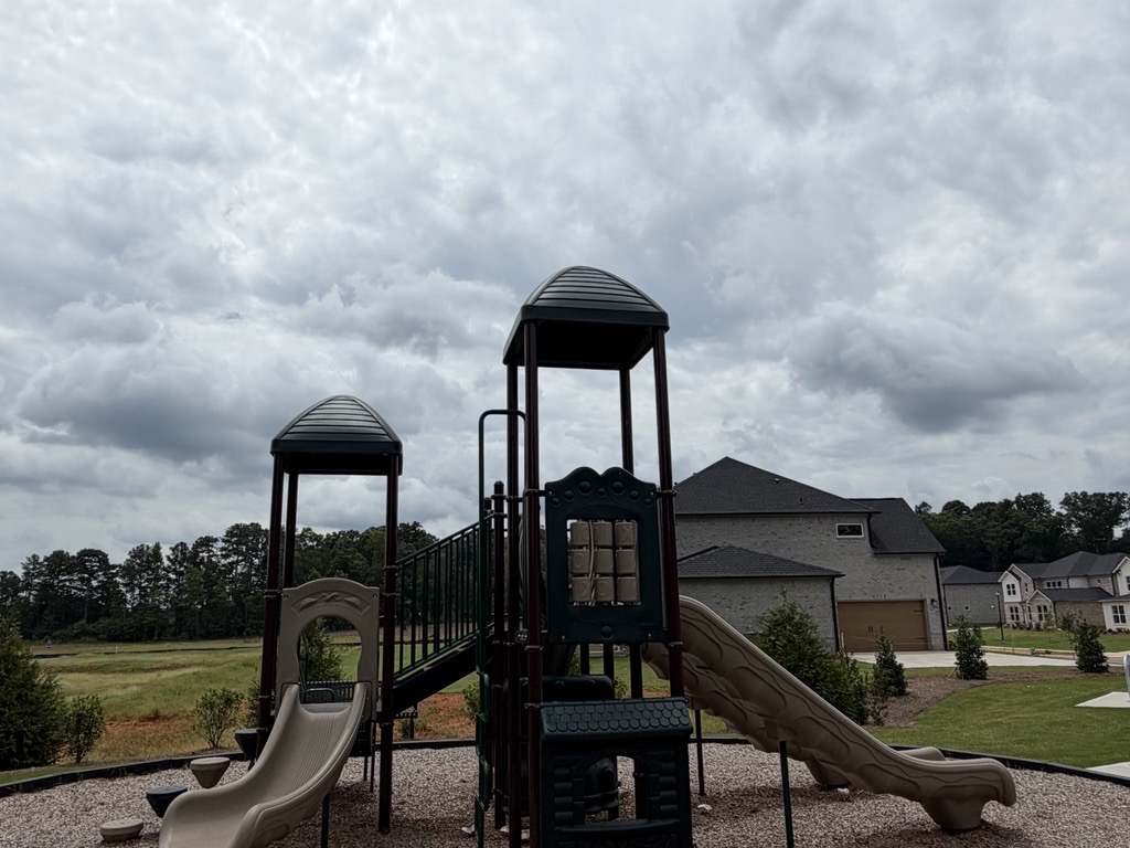 A playground with a slide.